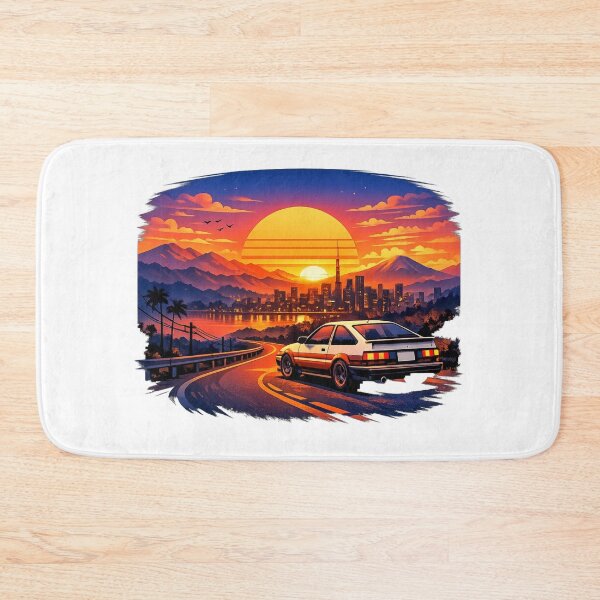 Item preview, Retro Sunset Drive – Colorful JDM Streetwear T-Shirt designed and sold by LarkLeaf.