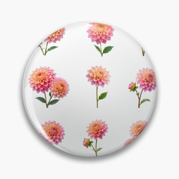 Item preview, Vintage Pink Peach Dahlia Flower Bouquet Botanical Floral Aesthetic designed and sold by Rehnair.