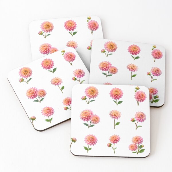 Item preview, Vintage Pink Peach Dahlia Flower Bouquet Botanical Floral Aesthetic designed and sold by Rehnair.
