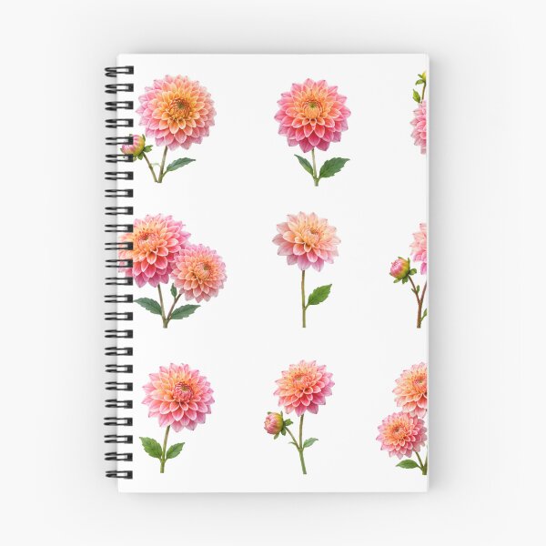Item preview, Vintage Pink Peach Dahlia Flower Bouquet Botanical Floral Aesthetic designed and sold by Rehnair.