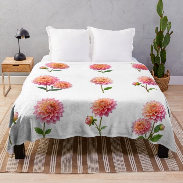 Item preview, Vintage Pink Peach Dahlia Flower Bouquet Botanical Floral Aesthetic designed and sold by Rehnair.