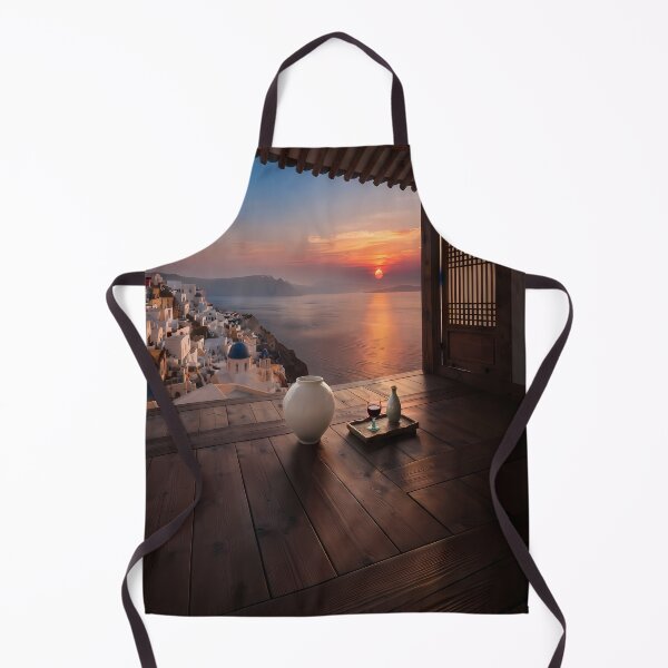 Item preview, Hanok Window to the World: Santorini Sunset & Aegean Sea | Romantic Mediterranean Fine Art Print designed and sold by SOOstudio73.