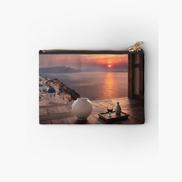 Item preview, Hanok Window to the World: Santorini Sunset & Aegean Sea | Romantic Mediterranean Fine Art Print designed and sold by SOOstudio73.