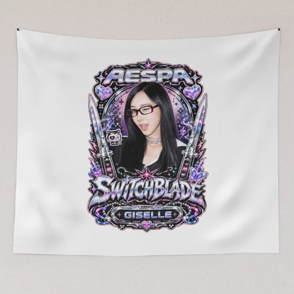 Item preview, Giselle aespa Switchblade Lyric Y2K Metallic Chrome Poster designed and sold by Valereekmerch.