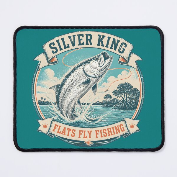 Item preview, Silver King Tarpon Fly Fishing - Vintage Flats Angling Emblem designed and sold by ThirdShiftLab.