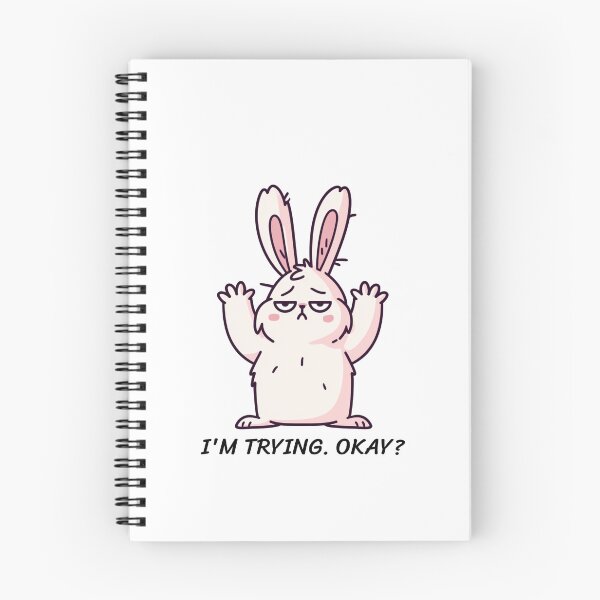 Item preview, Im Trying Okay Funny Tired Bunny Sticker designed and sold by BaronzDesign18.