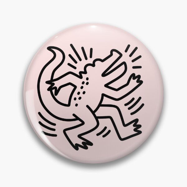 Item preview, Funny Keith Haring-inspired Dancing Crocodile (line art) designed and sold by ZERO-MIND.