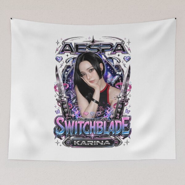 Item preview, Karina aespa Switchblade Lyric Metallic Queen Poster Print designed and sold by Valereekmerch.