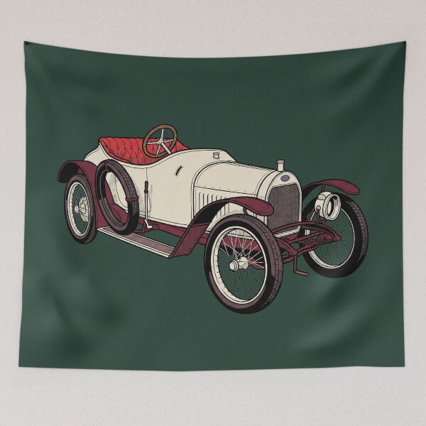 Item preview, 1910 CID Baby Voiturette – Vintage French Cyclecar & Brass Era Automobile Illustration designed and sold by FreiherrPK.