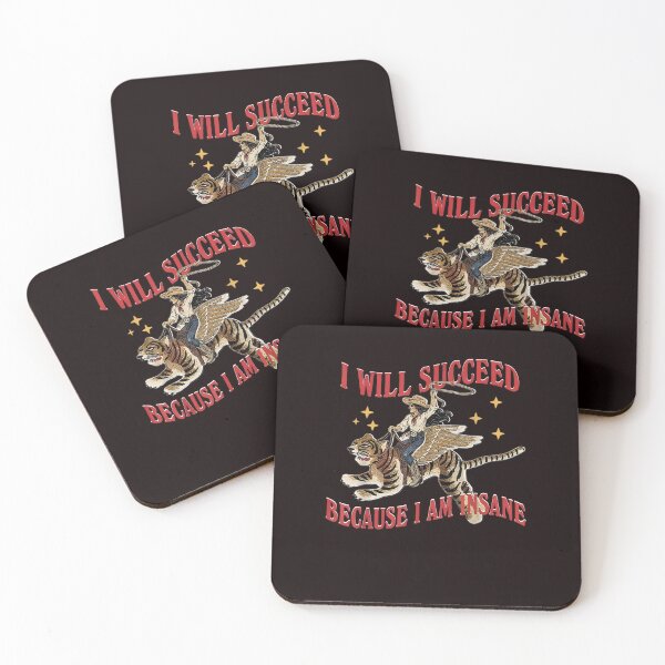 Item preview, I Will Succeed Because I Am Insane - Winged Tiger Rodeo Cowgirl designed and sold by ImeldaSparks.