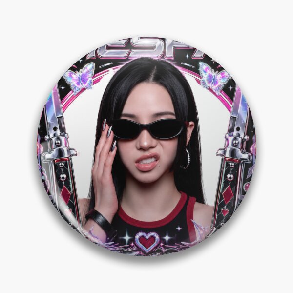 Item preview, Pink Flame Karina aespa Switchblade Song Pixel Heart Sticker designed and sold by Valereekmerch.