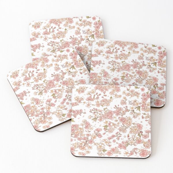 Item preview, Delicate Cherry Blossoms Pattern - Hand-Drawn Japanese Sakura Illustration designed and sold by Kokeshidreams.