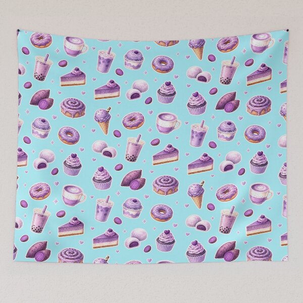 Item preview, Ube Food Pattern Vintage Watercolor Purple Yam Desserts designed and sold by merchxwear.