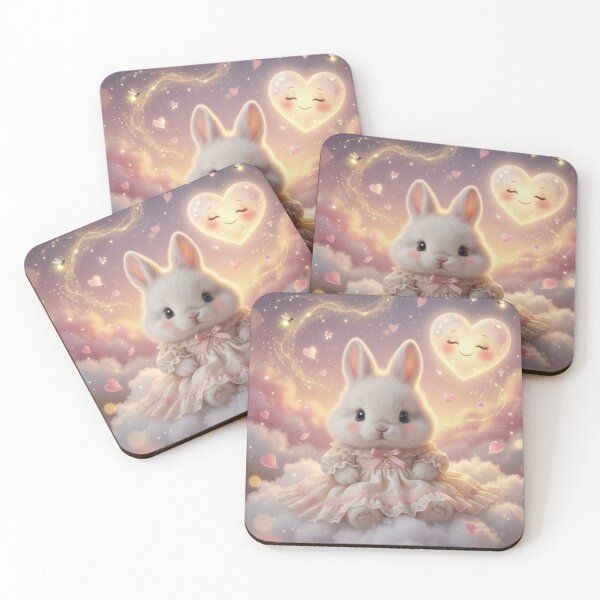 Item preview, Cute Bunny Princess in Dress Sitting on Pastel Clouds designed and sold by lovelistivkaa.