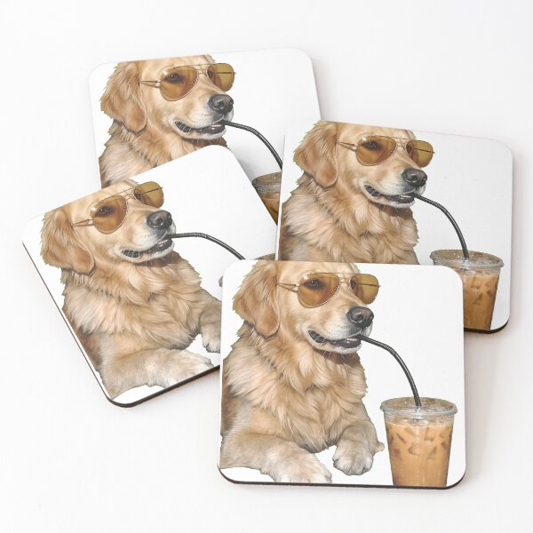 Item preview, Cool Golden Retriever Coffee Vibes designed and sold by MysticBloom68.