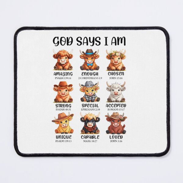 Item preview, God Says I Am Highland Cow Christian Religious Scottish Cow designed and sold by JanJanie1.