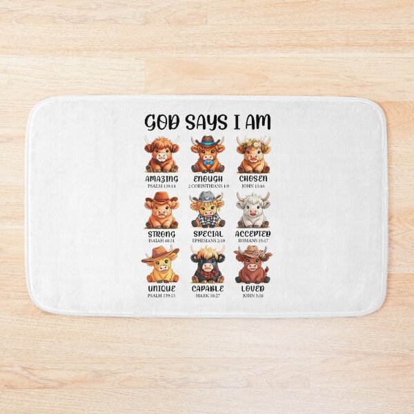 Item preview, God Says I Am Highland Cow Christian Religious Scottish Cow designed and sold by JanJanie1.