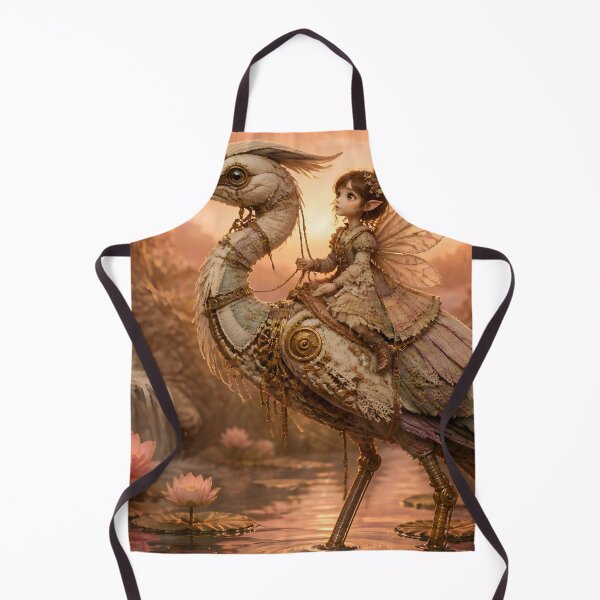 Item preview, Tiny Fairy on Heron in Mystical Pond Garden designed and sold by sigmaartstudio.