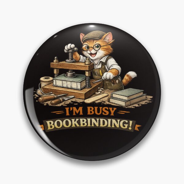 Item preview, Funny Bookbinding Cat – I’m Busy Bookbinding Craft Design designed and sold by Tadeusz1.