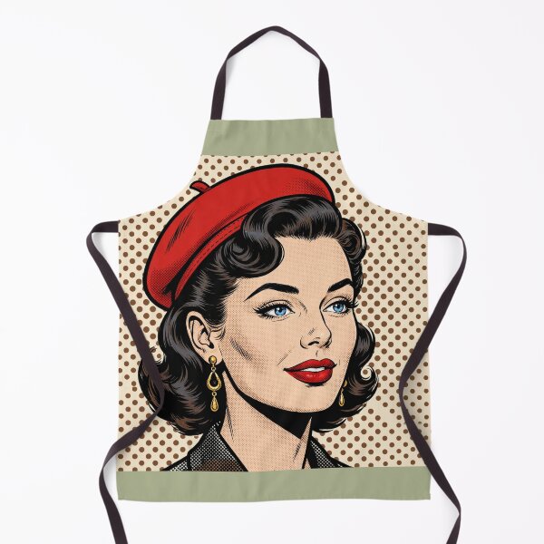 Item preview, Vintage Red Beret Woman Pop Art Retro French Lady Comic designed and sold by MAISON SYLVIE.