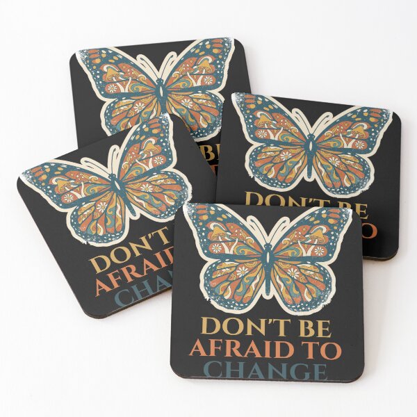 Item preview, Don't Be Afraid To Change Retro Butterfly Motivational Quote designed and sold by TD-series.