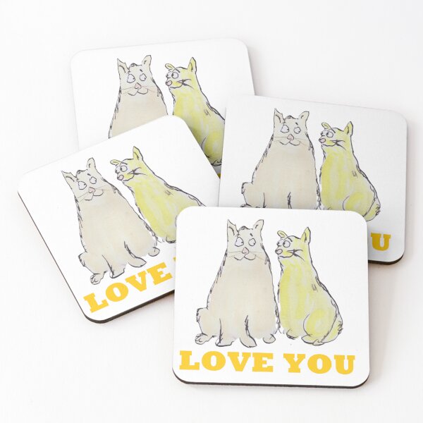 Item preview, two yellow cats love you designed and sold by Inky Fingers Illustrations.