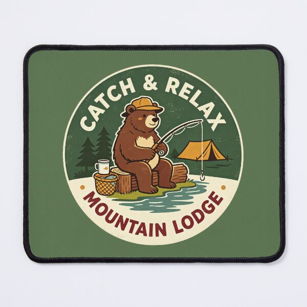 Item preview, Cute Bear Fishing Design designed and sold by vankezini.