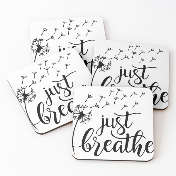 Item preview, Hand-Lettered "Just Breathe" Dandelion Calligraphy Art Print designed and sold by Shopeon Designs.