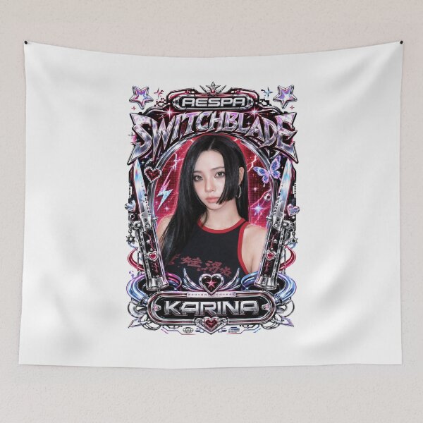 Item preview, Metallic Silver Karina aespa Switchblade Track Decor Poster designed and sold by Valereekmerch.