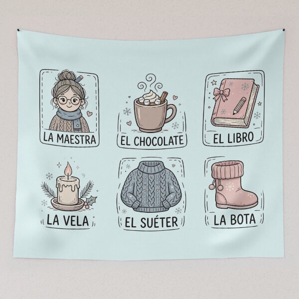 Item preview, Cozy Winter Maestra Loteria Winter Spanish Teacher Shirt Hygge Maestra Christmas Gift designed and sold by Yellowriversss.