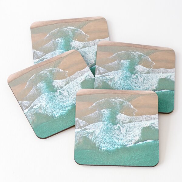 Item preview, Aerial drone image of waves breaking on a sandy beach designed and sold by Rachel Elizabeth Photography.