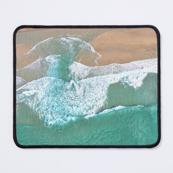 Item preview, Aerial drone image of waves breaking on a sandy beach designed and sold by Rachel Elizabeth Photography.