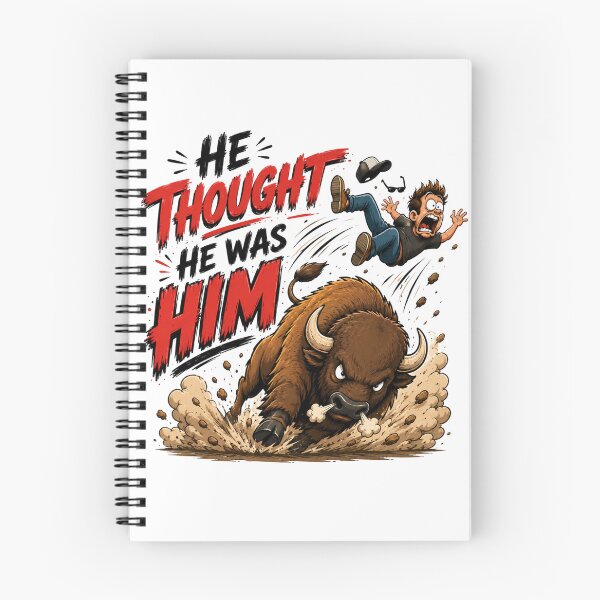 Item preview, He Thought He Was Him Bison T-Shirt – Funny Animal Attack Meme Graphic Tee designed and sold by Artimax-Studio.