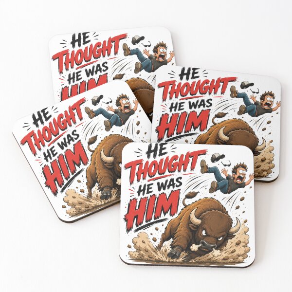 Item preview, He Thought He Was Him Bison T-Shirt – Funny Animal Attack Meme Graphic Tee designed and sold by Artimax-Studio.