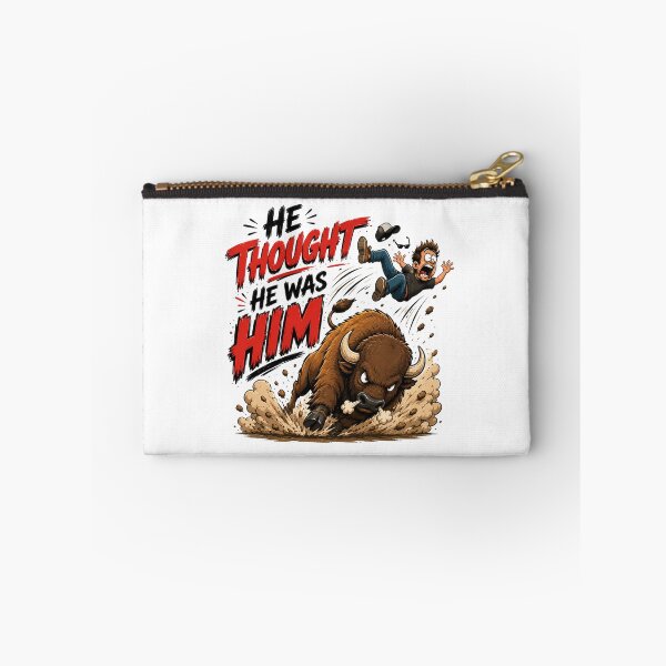 Item preview, He Thought He Was Him Bison T-Shirt – Funny Animal Attack Meme Graphic Tee designed and sold by Artimax-Studio.