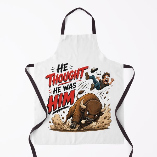 Item preview, He Thought He Was Him Bison T-Shirt – Funny Animal Attack Meme Graphic Tee designed and sold by Artimax-Studio.