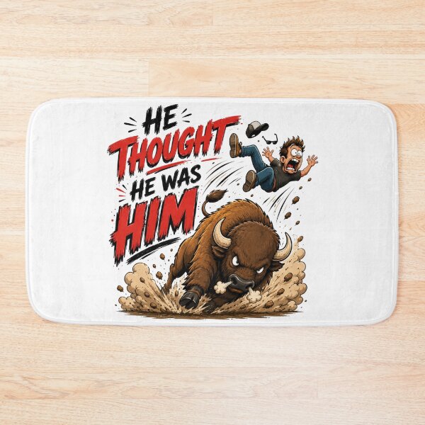 Item preview, He Thought He Was Him Bison T-Shirt – Funny Animal Attack Meme Graphic Tee designed and sold by Artimax-Studio.