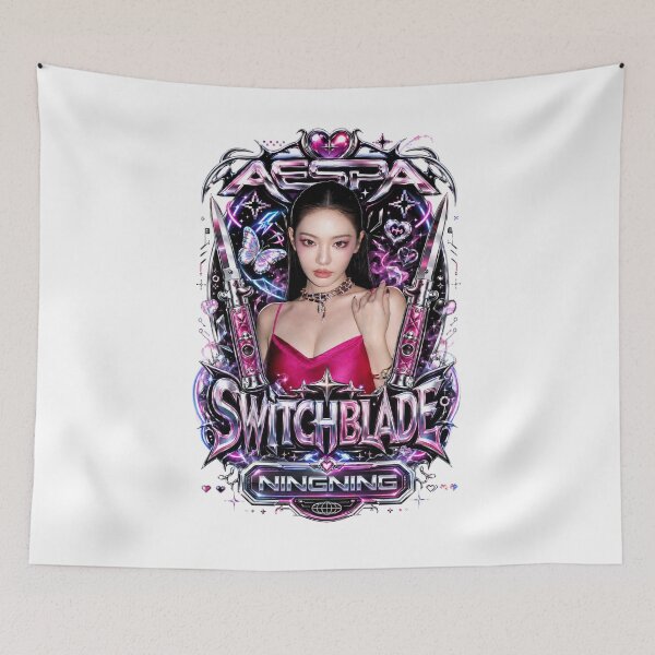 Item preview, Ningning aespa Switchblade Lyric Holographic Spark Poster designed and sold by Valereekmerch.