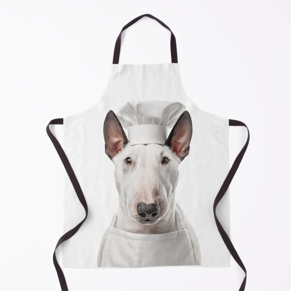 Artikelvorschau, Miniatur-Bullterrier-Kochhund-Lustige Kochschürze mit Hut entworfen und verkauft von LazyOwlStore.
