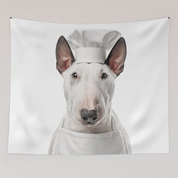 Item preview, Miniature Bull Terrier Chef Dog Funny Cooking Apron Hat designed and sold by LazyOwlStore.
