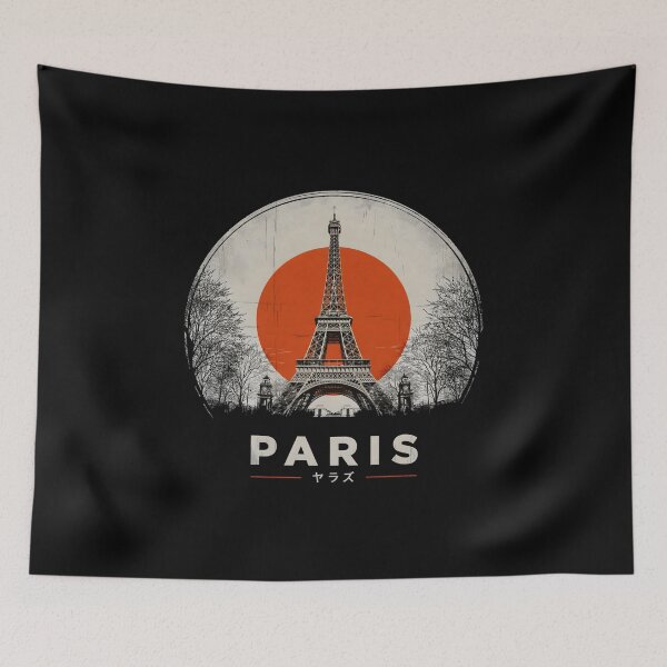 Item preview, Paris Eiffel Tower Japanese Red Sun Artwork designed and sold by Enea Kelo.