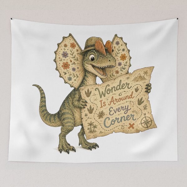 Item preview, Little Explorer - Cute Prehistoric Dilophosaurus Dino designed and sold by bapupa.