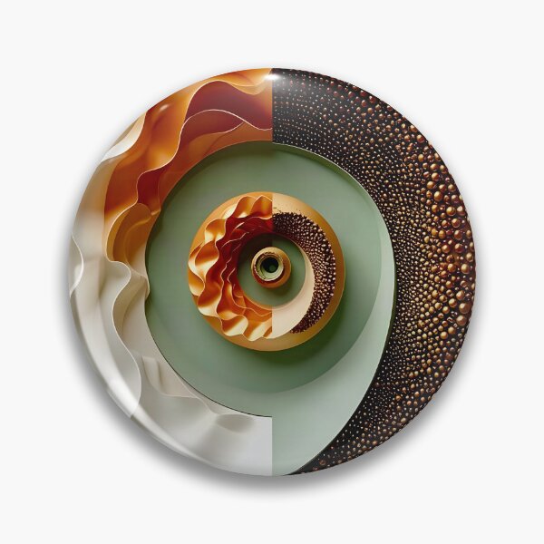 Item preview, Intricate Circular Composition in Copper and Green designed and sold by Vicky Brago-Mitchell®.