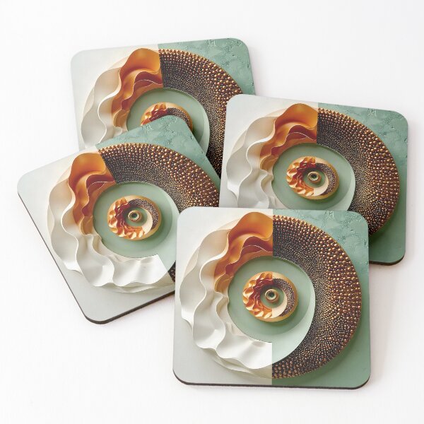 Item preview, Intricate Circular Composition in Copper and Green designed and sold by Vicky Brago-Mitchell®.