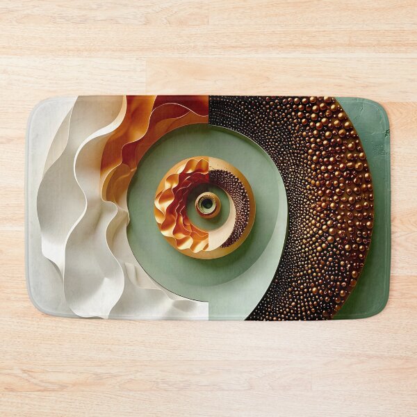 Item preview, Intricate Circular Composition in Copper and Green designed and sold by Vicky Brago-Mitchell®.