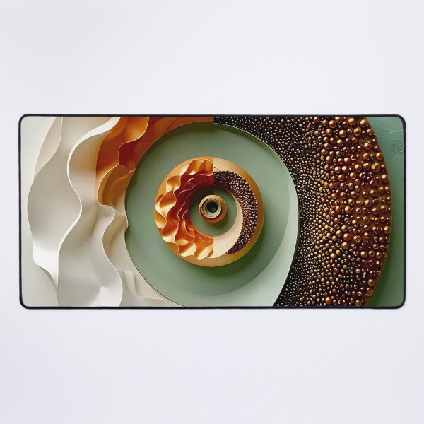Item preview, Intricate Circular Composition in Copper and Green designed and sold by Vicky Brago-Mitchell®.