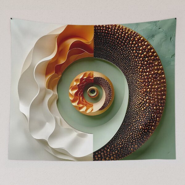 Item preview, Intricate Circular Composition in Copper and Green designed and sold by Vicky Brago-Mitchell®.