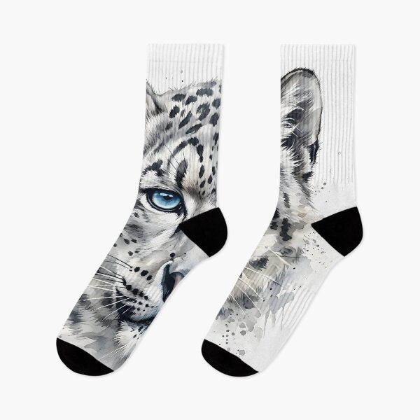 Item preview, Snow Leopard Watercolor Painting designed and sold by RawNaturePrints.