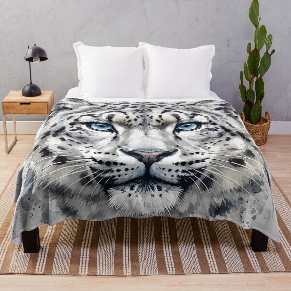 Item preview, Snow Leopard Watercolor Painting designed and sold by RawNaturePrints.