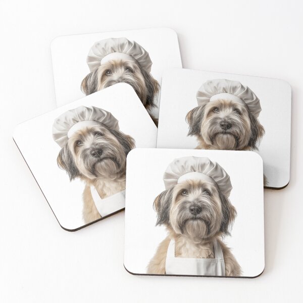 Item preview, Tibetan Terrier Chef Dog Funny Cooking Apron Hat Cute Pet Portrait designed and sold by LazyOwlStore.